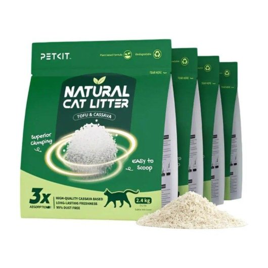 Litiere para gatos Petkit Natural Cat Litter - 4bags tofu natural