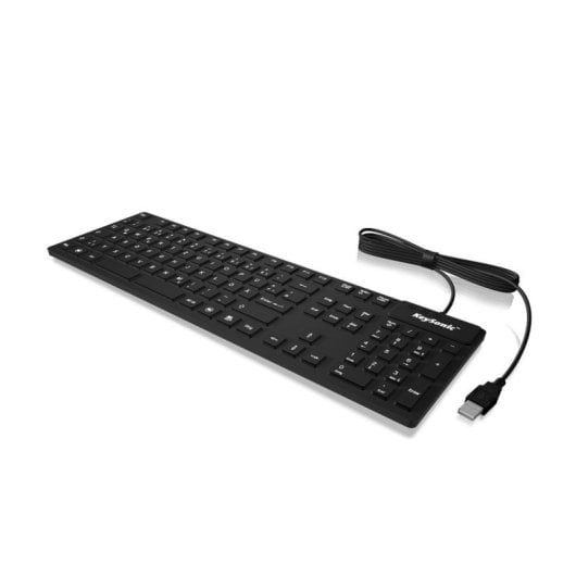 Teclado KeySonic KSK-8030 IN (UK) de tamaño completo industrial resistente a líquidos USB QWERTY negro