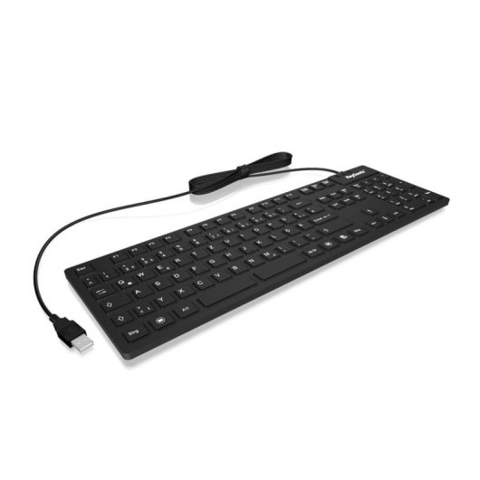 Teclado KeySonic KSK-8030 IN (UK) de tamaño completo industrial resistente a líquidos USB QWERTY negro