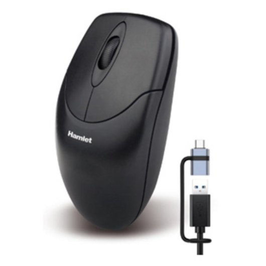 Ratón Hamlet XMICEU2-CX USB Ottico Nero Ambidestro Compatto