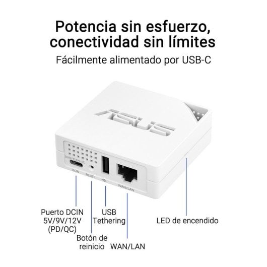 Router ASUS RT-AX50 Go WiFi 6 AX1500 Doble Banda 4G/5G VPN