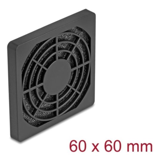 Grille de ventilateur Delock 67310 avec filtre amovible ABS 60 mm Noir
