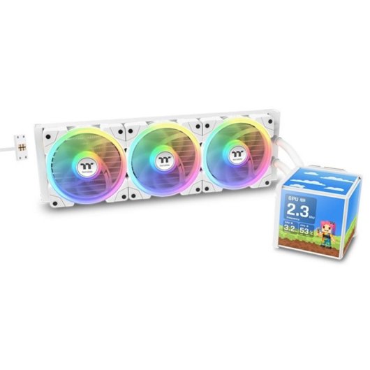Refrigeração Líquida Thermaltake MINECUBE 360 Ultra 360mm 3 Ventoinhas ARGB Ecrã LCD