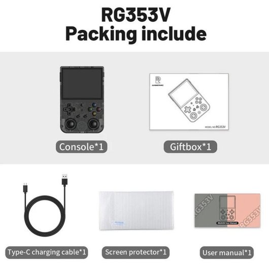 Anbernic RG353V Retro Portable RK3566 64GB Android Linux Noir