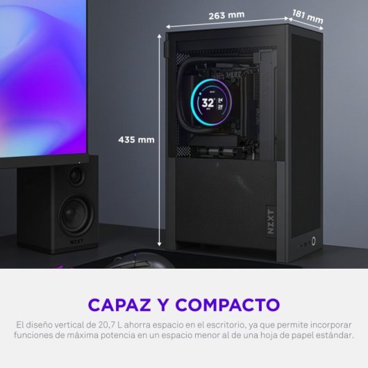 Torre NZXT H2 Flow Mini-ITX Nero Vetro Temperato Doppia Camera