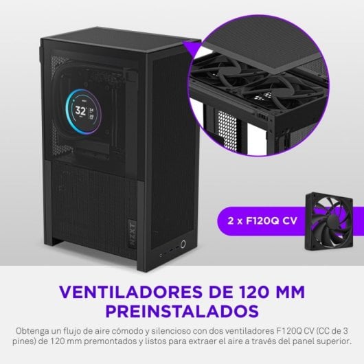 Torre NZXT H2 Flow Mini-ITX Nero Vetro Temperato Doppia Camera