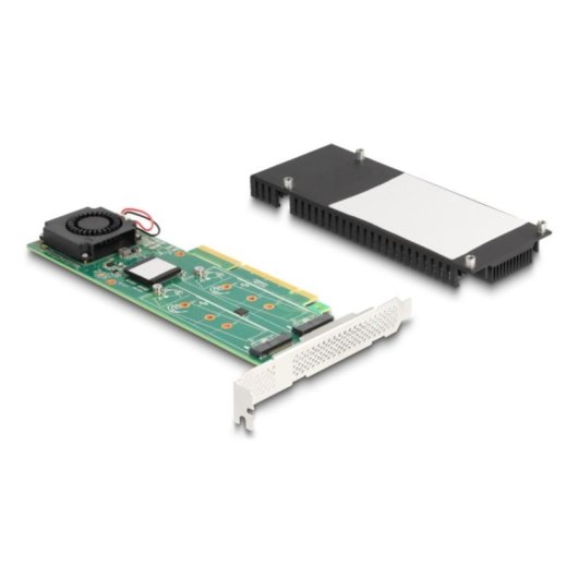 Adaptateur PCIe Delock 90123 2x M.2 NVMe RAID Refroidissement Actif
