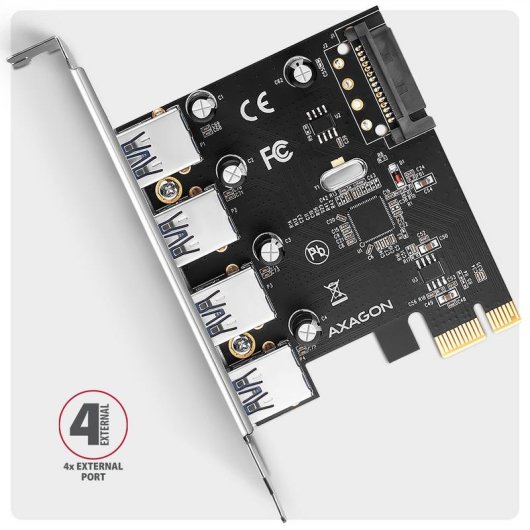 Scheda di espansione Axagon PCEU-430RS PCIe USB 3.2 Gen 1 4 porte SATA