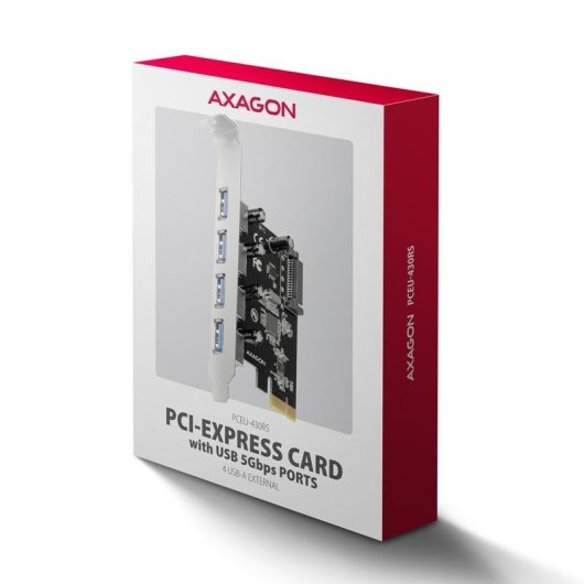 Scheda di espansione Axagon PCEU-430RS PCIe USB 3.2 Gen 1 4 porte SATA