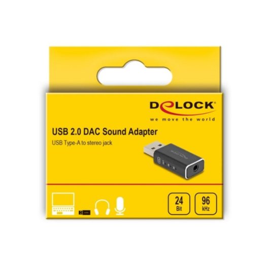 Tarjeta de sonido Delock 68001 USB DAC portátil audio Hi-Res 24 bit 96 kHz