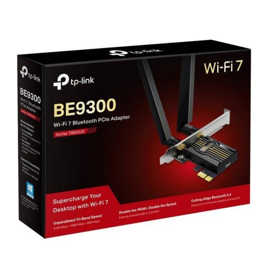 Tarjeta de Red TP-Link Archer TBE552E PCI Express 5760 Mbps Wi-Fi 7 Bluetooth 5.4