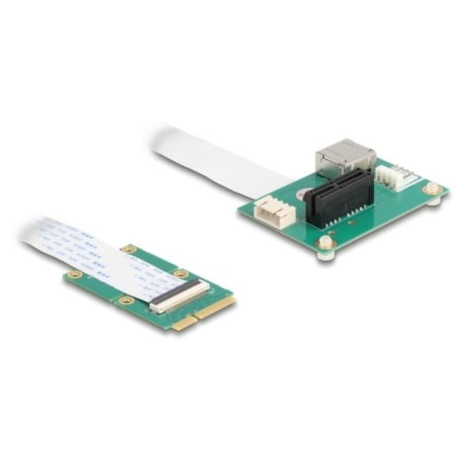 Adaptateur Delock 64345 Mini PCI Express PCIe x1 USB 2.0 Vert