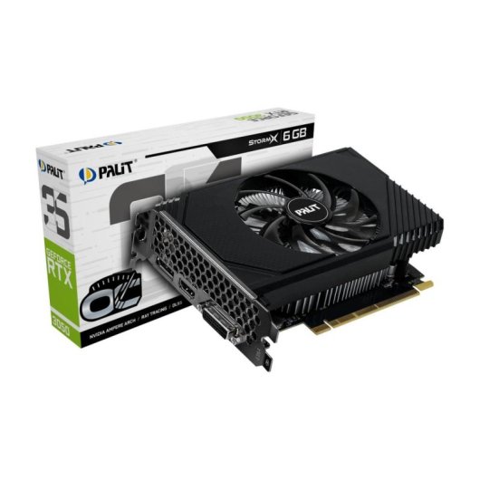 Placa gráfica Palit GeForce RTX 3050 StormX OC 6GB GDDR6 Compacta PCIe 4.0
