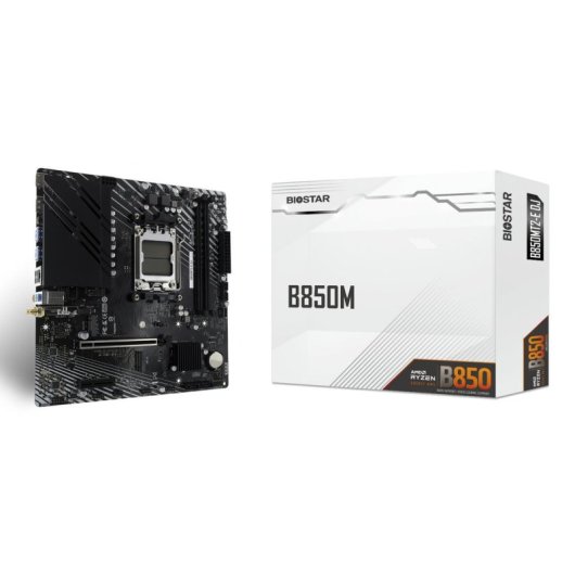 Carte mère Biostar B850MT2-E DJ B850 AM5 DDR5 Micro ATX WiFi 7 2.5GbE RGB