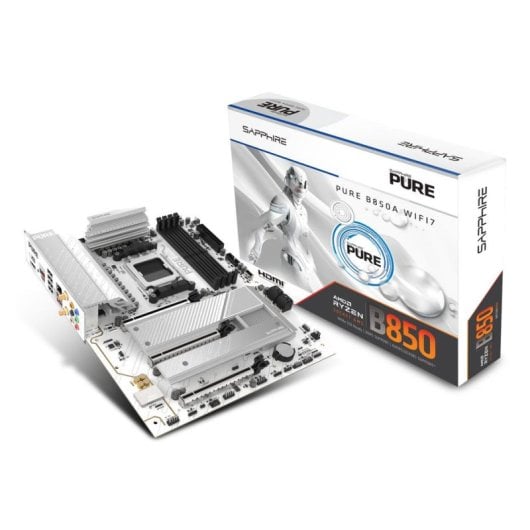 Carte mère Sapphire PURE B850A WIFI 7 AMD B850 AM5 DDR5 ATX WiFi 7 RGB
