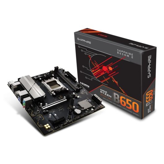 Carte mère Sapphire B650M-E B650 Socket AM5 DDR5 Micro ATX 2.5GbE PCIe 5.0 RGB