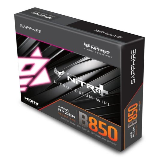 Carte mère Sapphire NITRO+ B850M WIFI AMD B850 Socket AM5 DDR5 Micro ATX WiFi 6 RGB