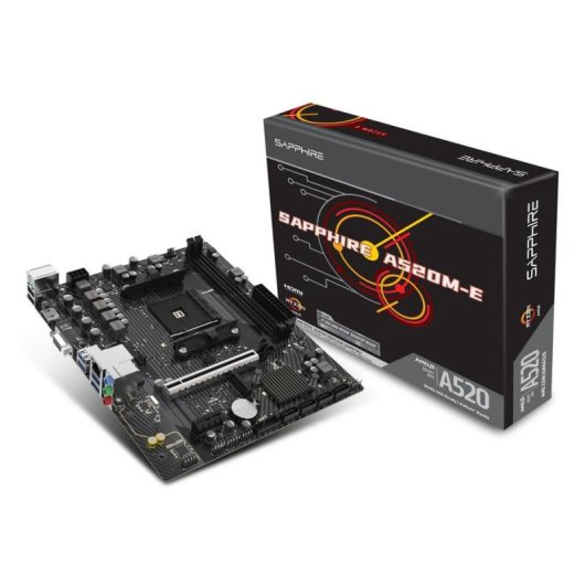 Carte mère Sapphire A520M-E A520 Socket AM4 DDR4 Micro ATX Realtek