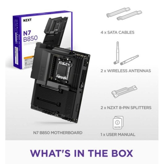 Carte mère NZXT N7 B850 AMD B850 Socket AM5 DDR5 ATX WiFi 6E PCIe 5.0 RGB