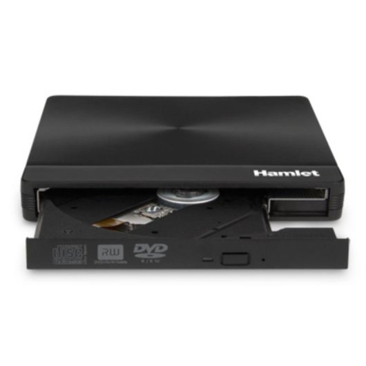 Grabadora DVD Hamlet XDVDSLIM3AC externa negra para portátil USB