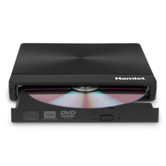 Grabadora DVD Hamlet XDVDSLIM3AC externa negra para portátil USB