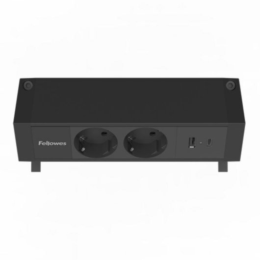Multipresa Fellowes 100137182 2 prese Tipo F 1 USB-A 1 USB-C 2 m Nera