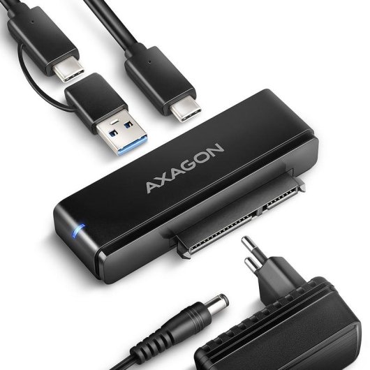 Adaptateur Axagon ADSA-FPX USB-C SATA 2,5 3,5 pouces Alimentation Incluse