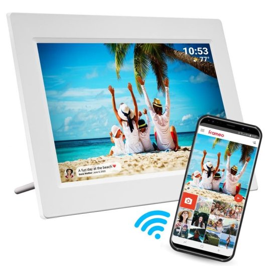 Cornice digitale DENVER PFF-1015WHITE schermo táctile IPS 10" Wi-Fi 16 GB bianca