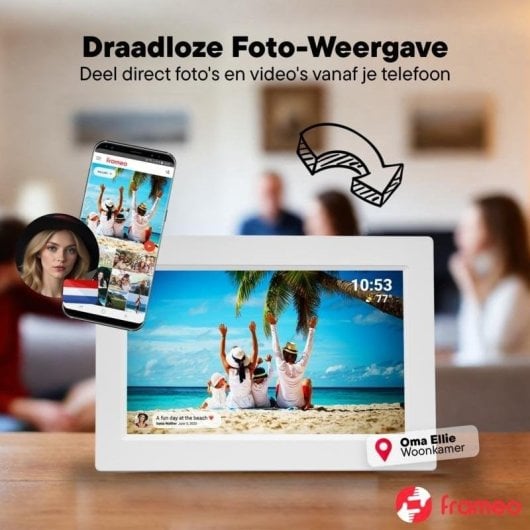 Cornice digitale DENVER PFF-1015WHITE schermo táctile IPS 10" Wi-Fi 16 GB bianca