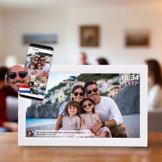 Cornice digitale DENVER PFF-1503 Bianco 15,6 IPS Wi-Fi 16GB MicroSD