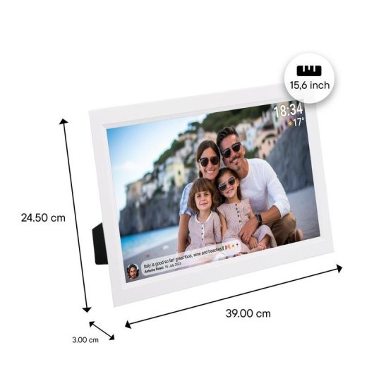 Cornice digitale DENVER PFF-1503 Bianco 15,6 IPS Wi-Fi 16GB MicroSD