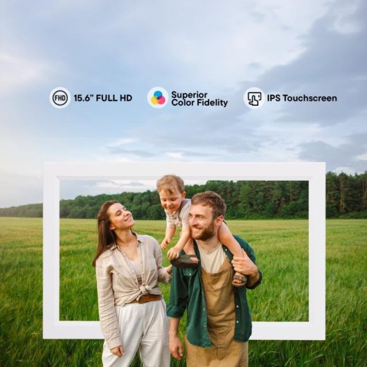 Cornice digitale DENVER PFF-1503 Bianco 15,6 IPS Wi-Fi 16GB MicroSD