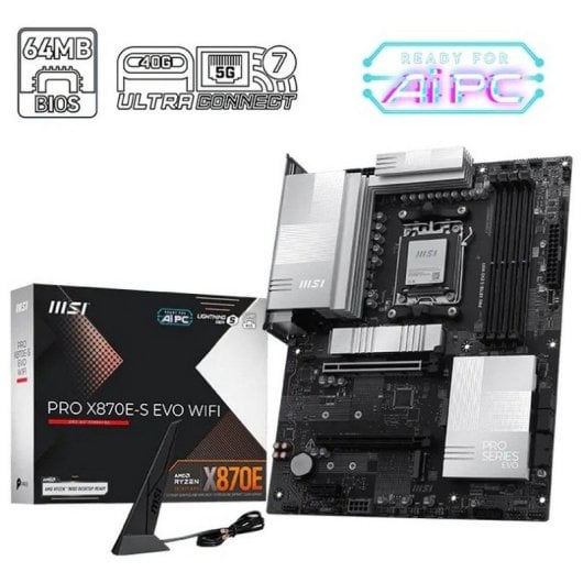 Schede Madri MSI PRO X870E-S EVO WIFI X870E AM5 DDR5 ATX WiFi 7 PCIe 5.0 RGB