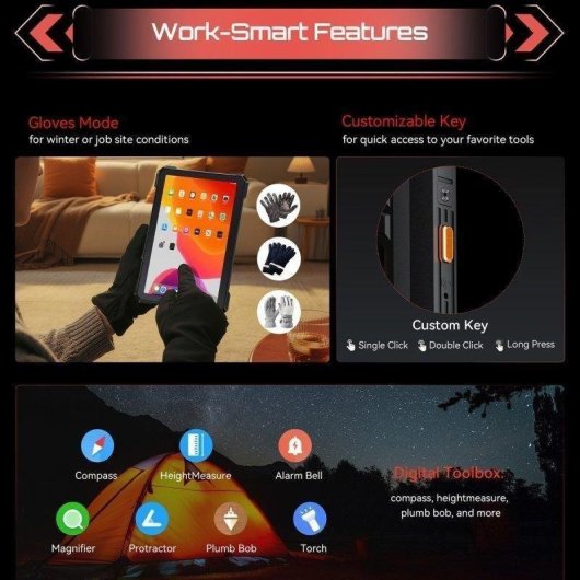 Tablet Cubot Tab KingKong S WiFi + 4G 10,1" 6GB 256GB Negra