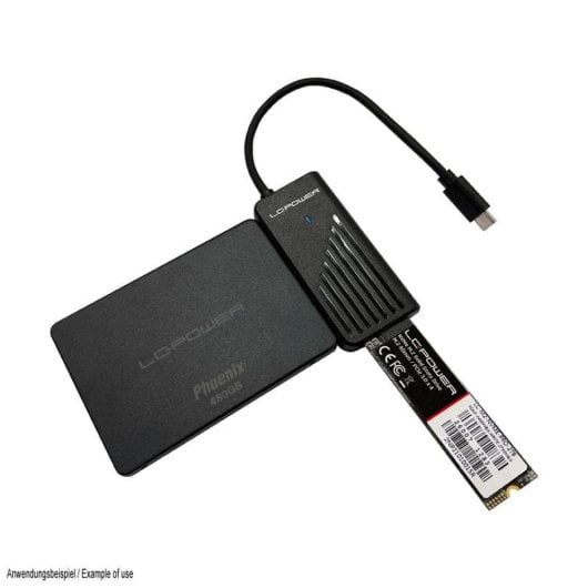 Adaptateur LC-Power LC-ADA-USB-SATA-NVME USB-C SATA NVMe 10 Gbit/s Noir