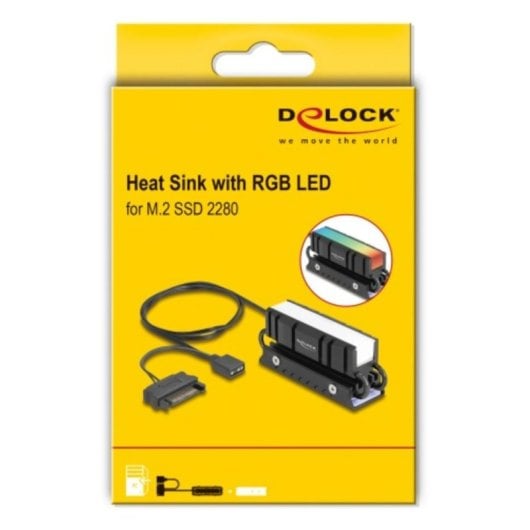 Dissipatore SSD Delock 18460 ARGB alluminio rame per M.2 2280