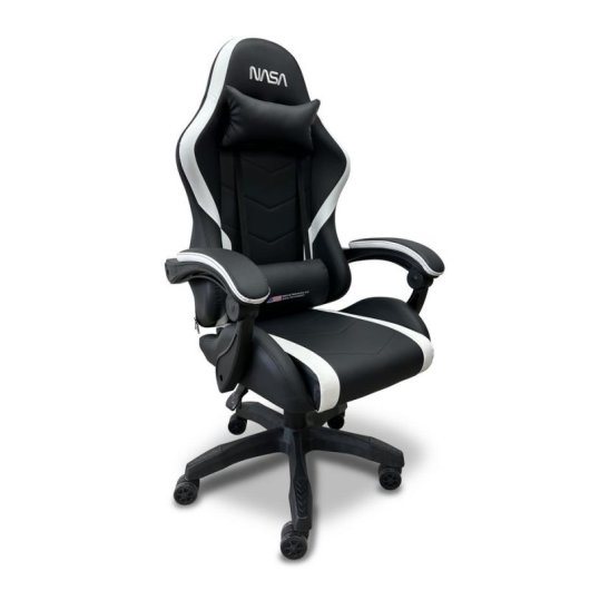 Chaise gaming Nasa Orion dossier réglable noir blanc 120 kg