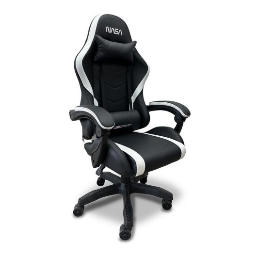 Chaise gaming Nasa Orion dossier réglable noir blanc 120 kg