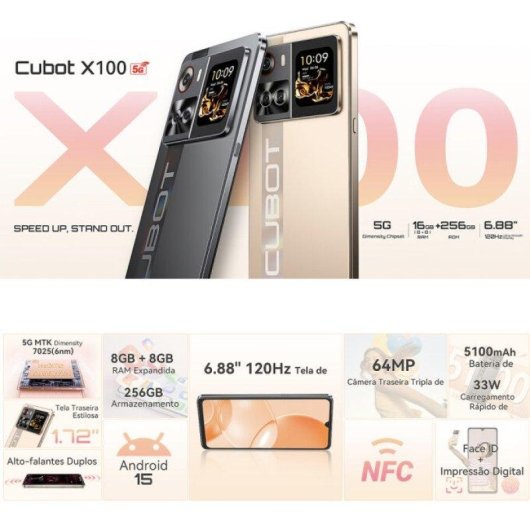 Cubot KingKong X100 5G 8GB 256GB 6.88" Oro