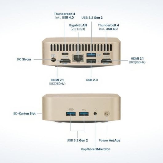 Mini PC FutureNUC Lux NUC 12i5HL Intel Core i5-12450H 16GB 512GB SSD Iris Xe Windows 11 Pro Gold