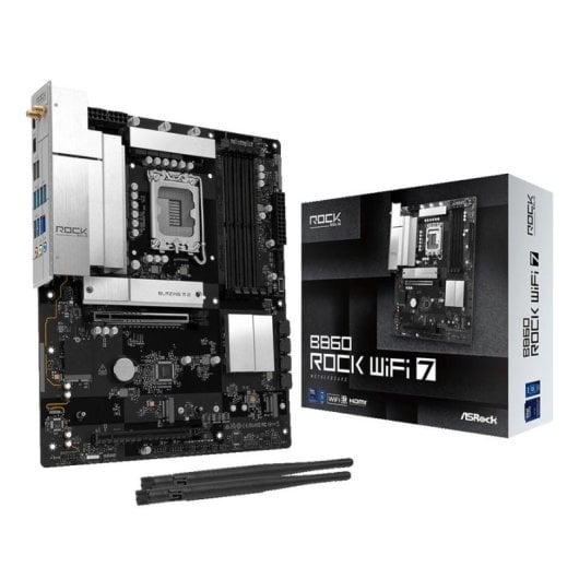 Motherboard AsRock B860 Rock WiFi 7 B860 LGA1851 DDR5 ATX WiFi 7 PCIe 5.0 256GB 2.5GbE M.2 RAID