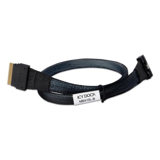 Cable Icy Dock MB410L-B MCIO 8i SFF-TA-1016 vers SlimSAS 8i SFF-8654 0,5 m noir