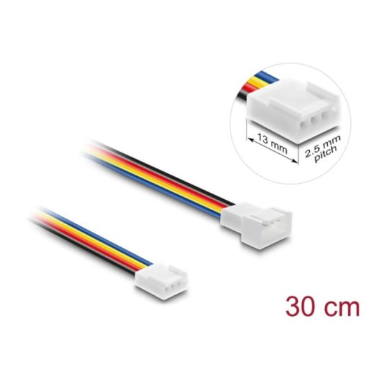 Cable extensión ventilador Delock 90871 4 pines 30 cm multicolor