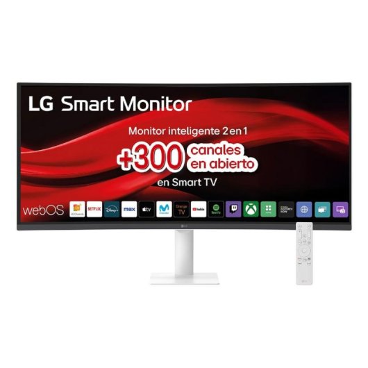 Monitor PC LG 34U601SA-W 34" UltraWide WQHD 100Hz LCD Curvo HDR10 Altoparlanti Bianco