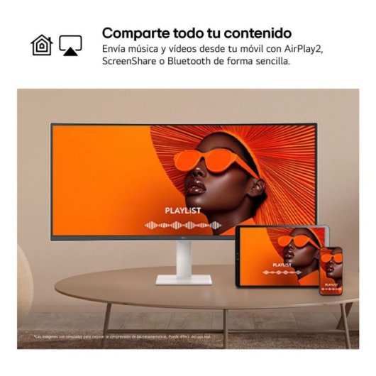 Monitor PC LG 34U601SA-W 34" UltraWide WQHD 100Hz LCD Curvo HDR10 Altoparlanti Bianco