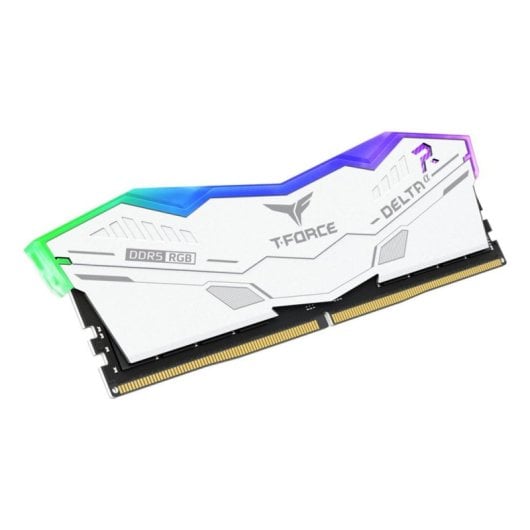 Mémoire RAM Team Group T-Force Deltaα RGB 32Go 2x16Go DDR5 6000MHz CL30 AMD EXPO Blanc