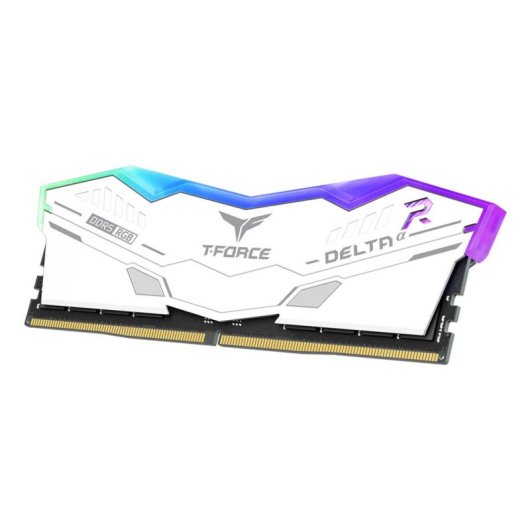 Mémoire RAM Team Group T-Force Deltaα RGB 32Go 2x16Go DDR5 6000MHz CL30 AMD EXPO Blanc