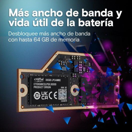 Mémoire RAM Crucial CT32G75C2LP5X 32Go 1x32Go LPDDR5X 7500MHz LPCAMM2 Noir