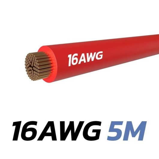 Cable eWheel EWM832 Rojo 16 AWG 5 m para aplicaciones eléctricas