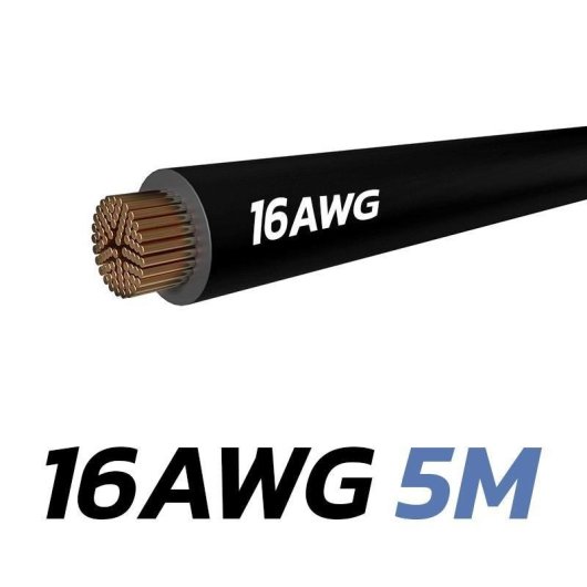 Cable eWheel EWM459 16 AWG 5 m Cobre Negro Alta Resistencia